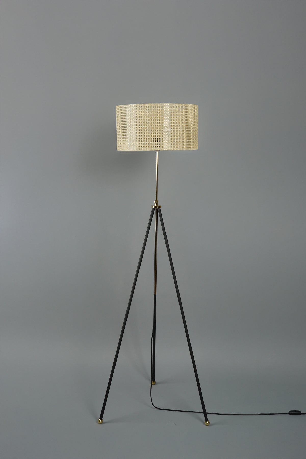 Pier Metal Lambader Siyah-Hasır (38x38x145 cm)