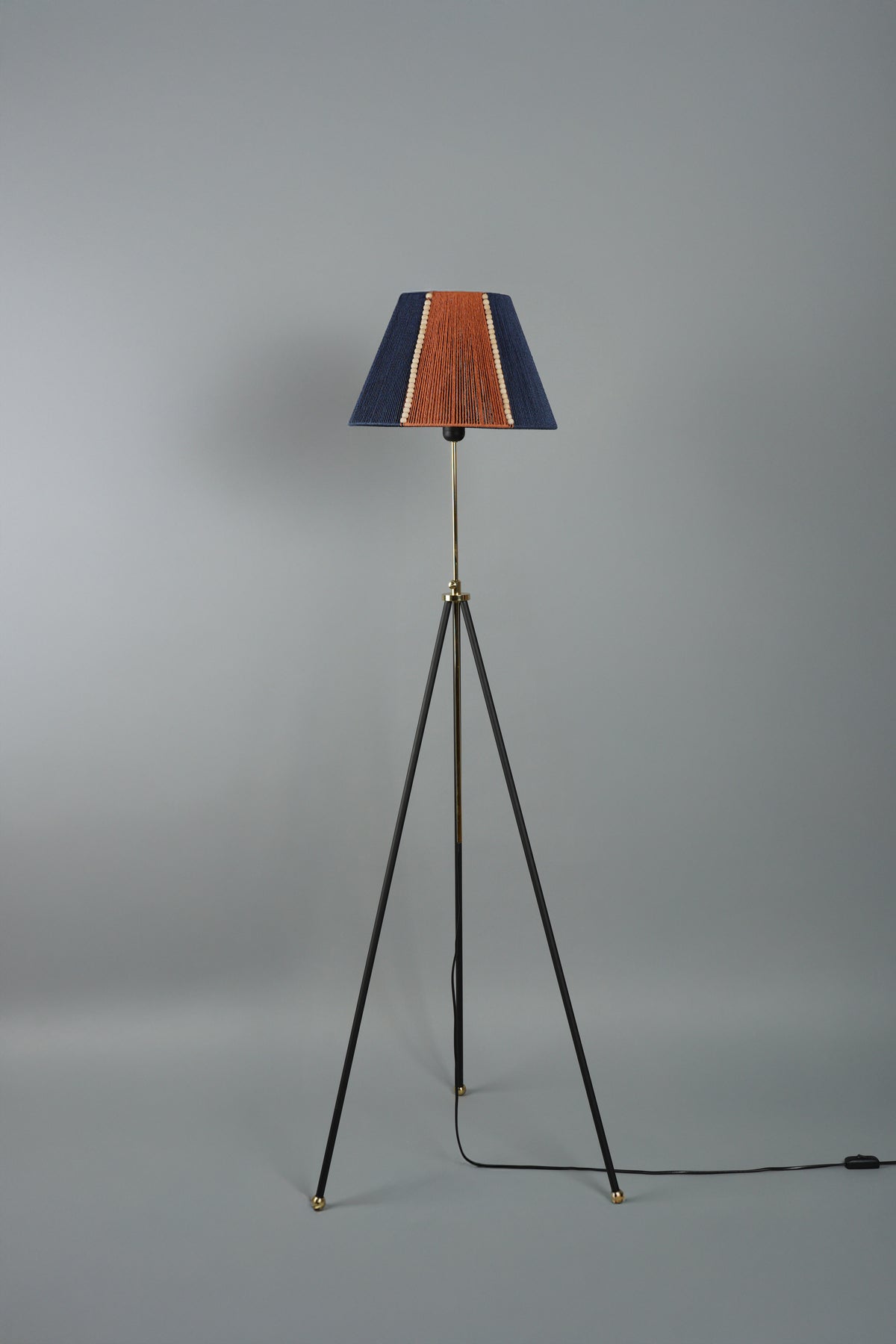 Pier Metal Lambader Siyah-Mavi-Kiremit (38x38x145 cm)