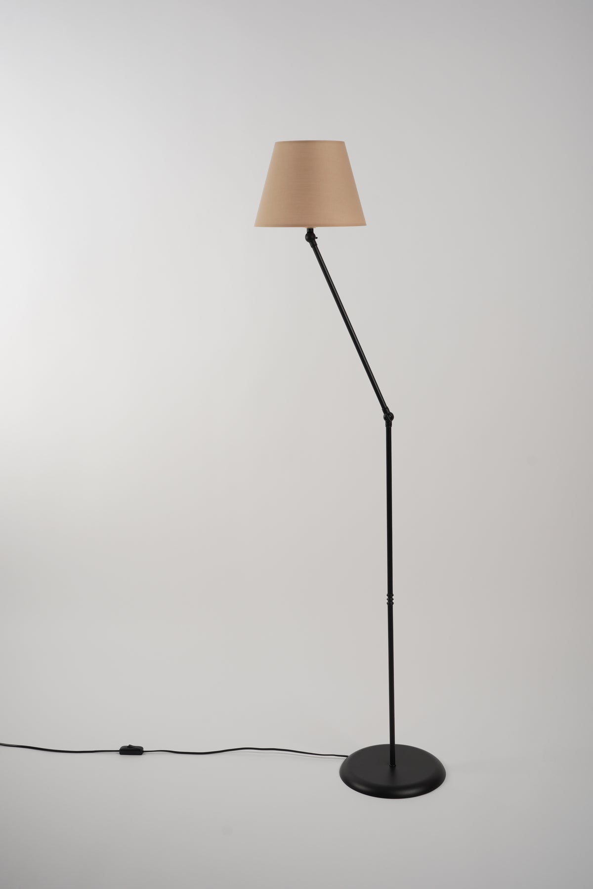 Cosby Metal Lambader Siyah-Pudra (25x25x145 cm)