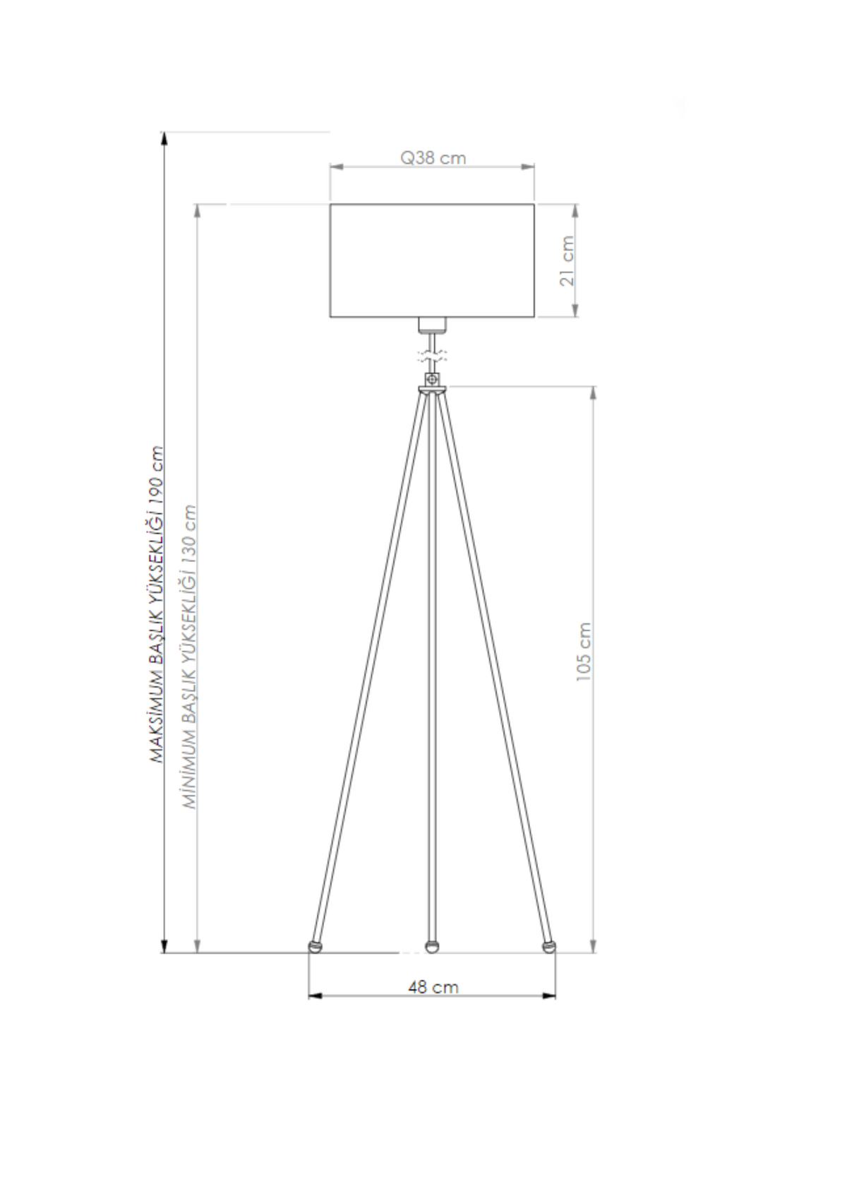 Pier Metal Lambader Siyah-Mavi-Kiremit (38x38x145 cm)
