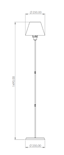 Cosby Metal Lambader Siyah-Antrasit (25x25x145 cm)